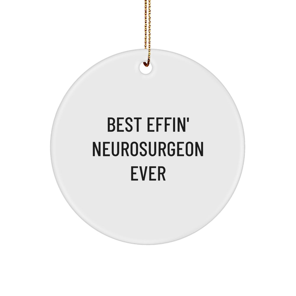 Funny Neurosurgeon Gifts for Men - Best Effin' Ever Circle Ornament, Christmas Unique Gifts from Friends - Image 1