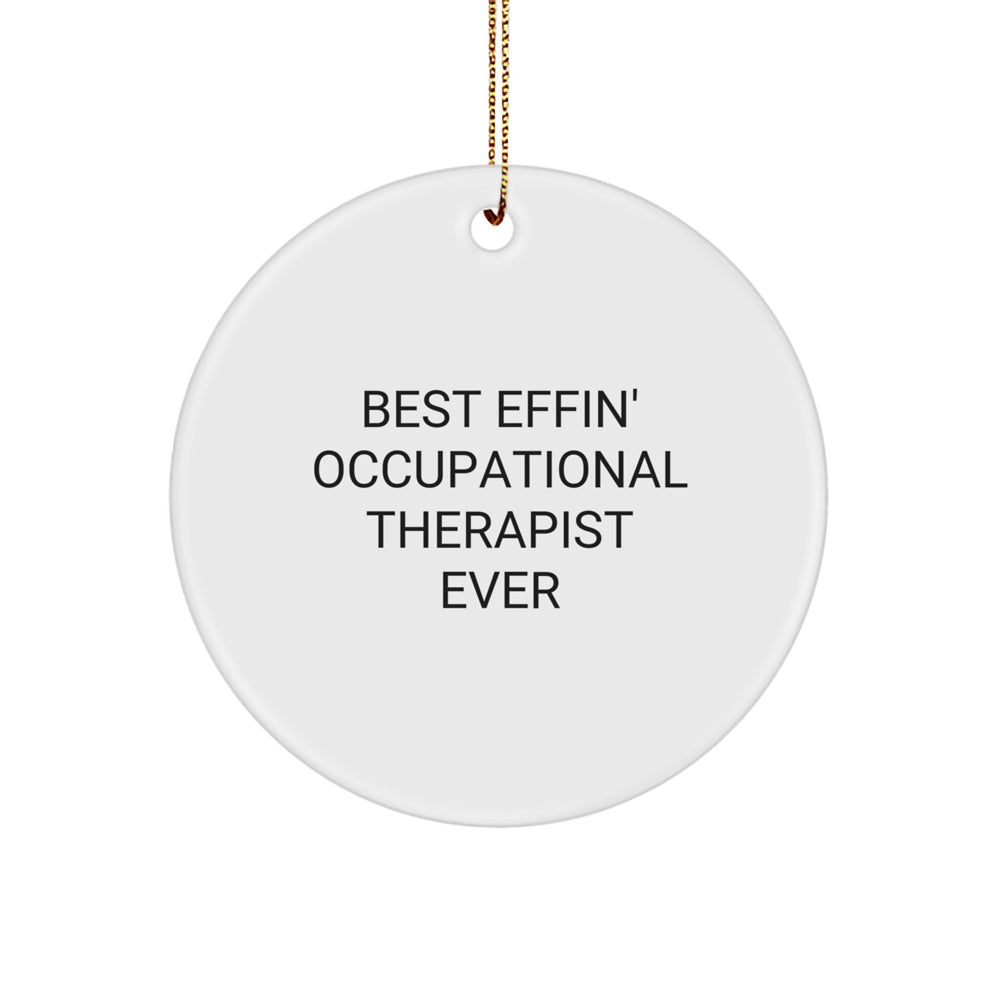 Funny Occupational Therapist Gifts for Friends, Unique Circle Ornament Best Effin Ever, Gifts from Family, Christmas Unique - Image 1