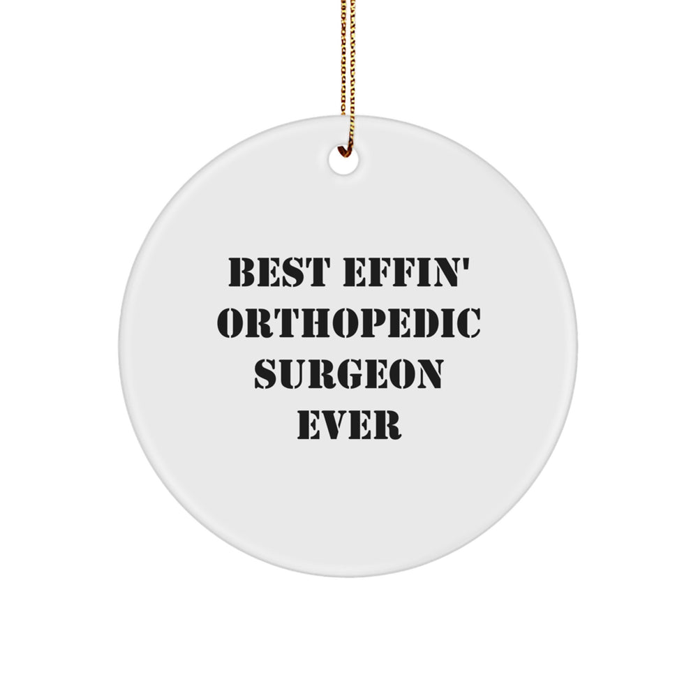 Funny Orthopedic Surgeon Gifts from Friends at Christmas Unique Circle Ornament Best Effin' Ever - Image 1