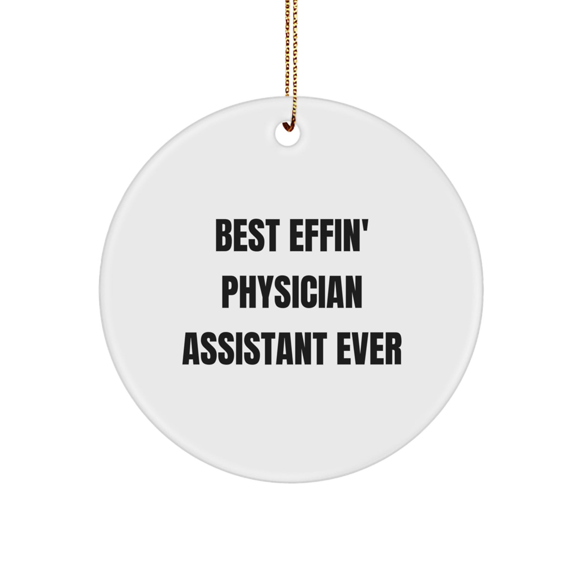 Funny Physician Assistant Gifts for Christmas - Best Effin' Physician Assistant Ever Circle Ornament - Gifts from Friends to Physician Assistant - Image 1