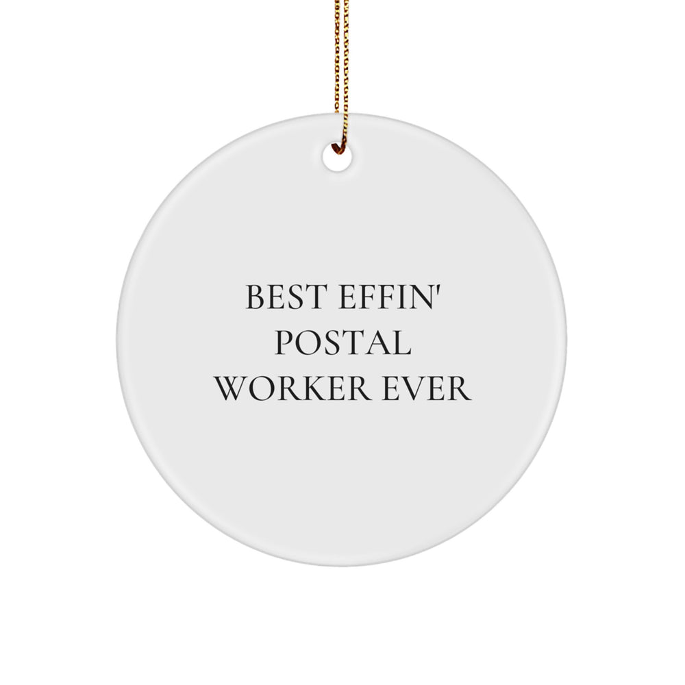 Funny Postal Worker Gifts for Men, Unique Circle Ornaments for Christmas from Friends - Image 1
