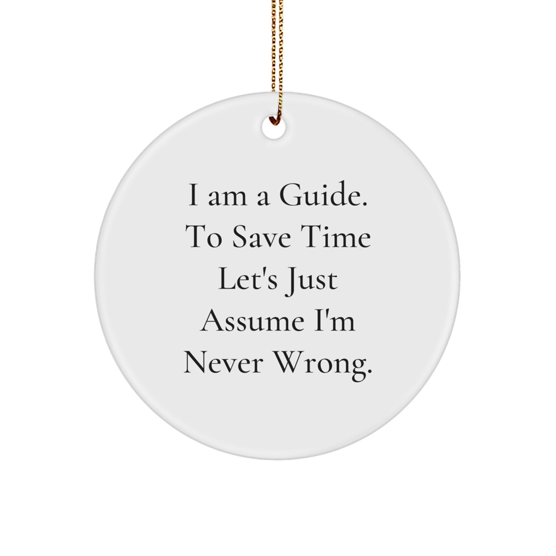 Funny Guide Circle Ornament Gift for Guide Friends, Christmas Unique Gifts from Men, Women, Family - Image 1