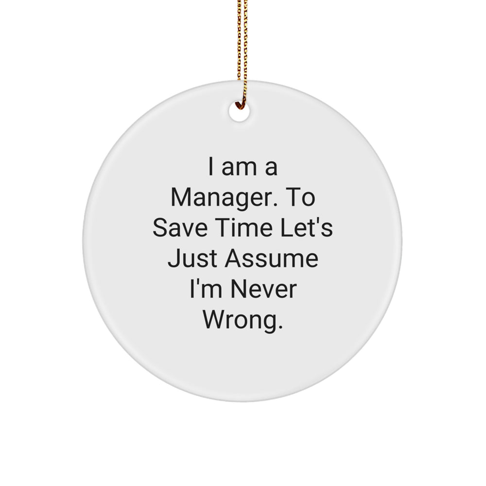 Funny Manager Christmas Circle Ornament Gifts for Manager from Friends - Image 1