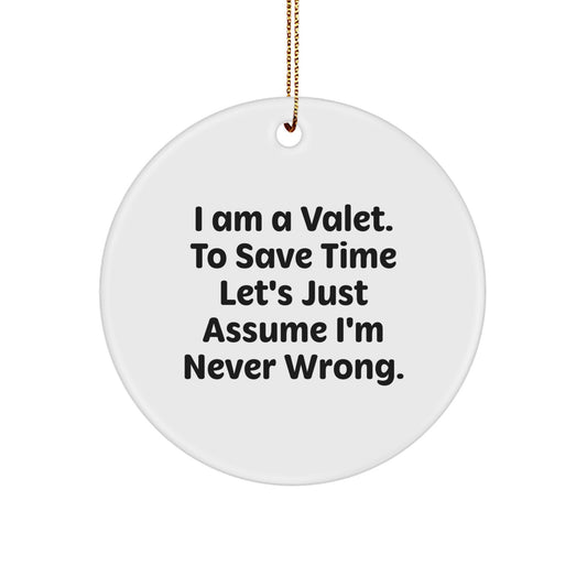 Funny Valet Gifts from Friends for Men Circle Ornament Merry Christmas Unique Decorations - Image 1