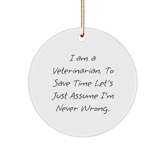 Funny Veterinarian Circle Ornament Gifts from Family to Christmas Unique Gifts for Veterinarian Friends - Image 1