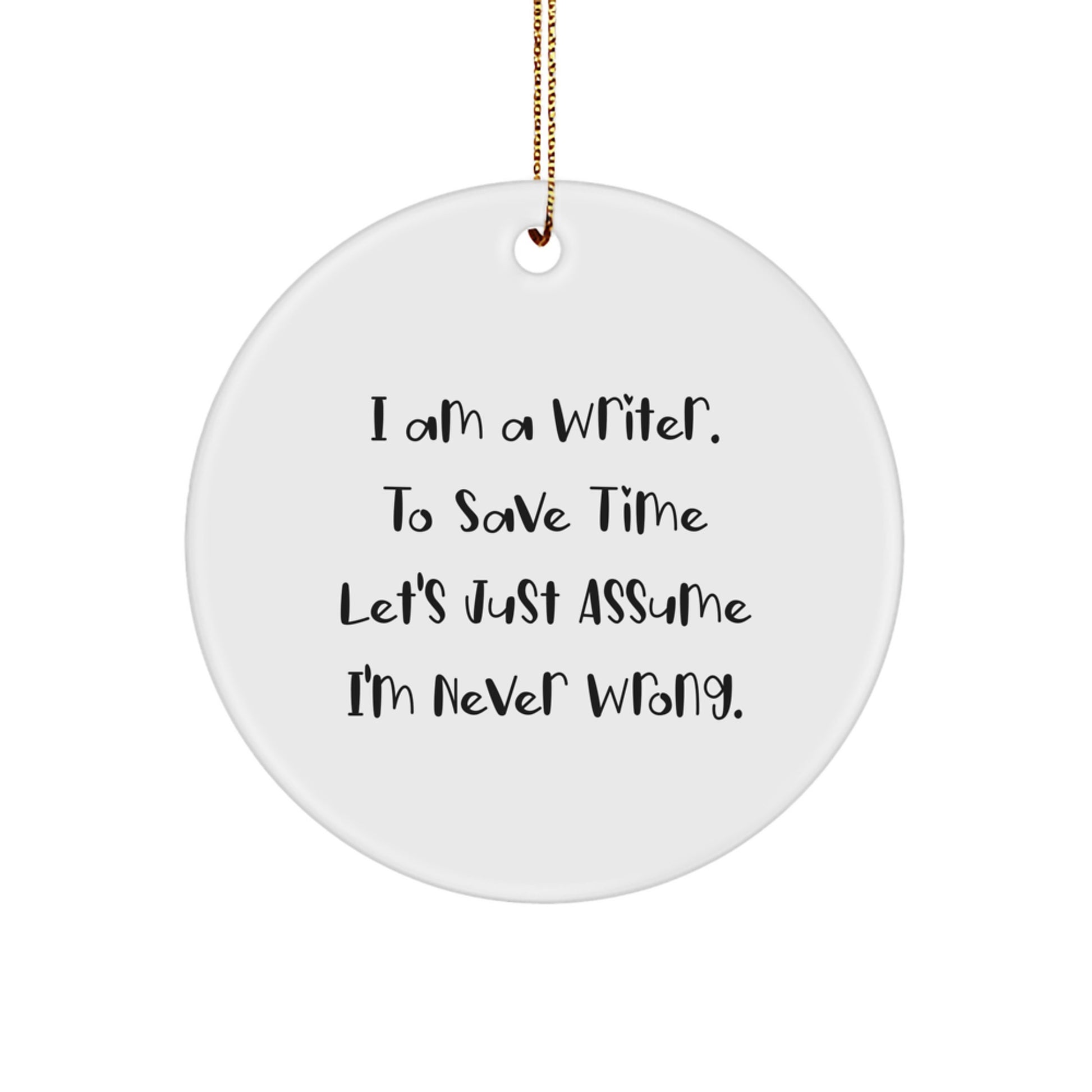 Funny Writer Circle Ornament Gifts for Writers from Friends, Christmas Unique Gifts for Writer - Image 1