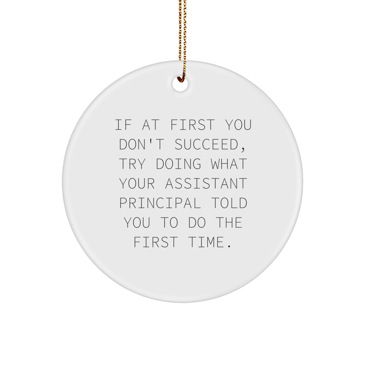 Funny Assistant Principal Gifts for Christmas, Circle Ornament with Inspirational Quote Gifts from Men to Assistant Principals - Image 1