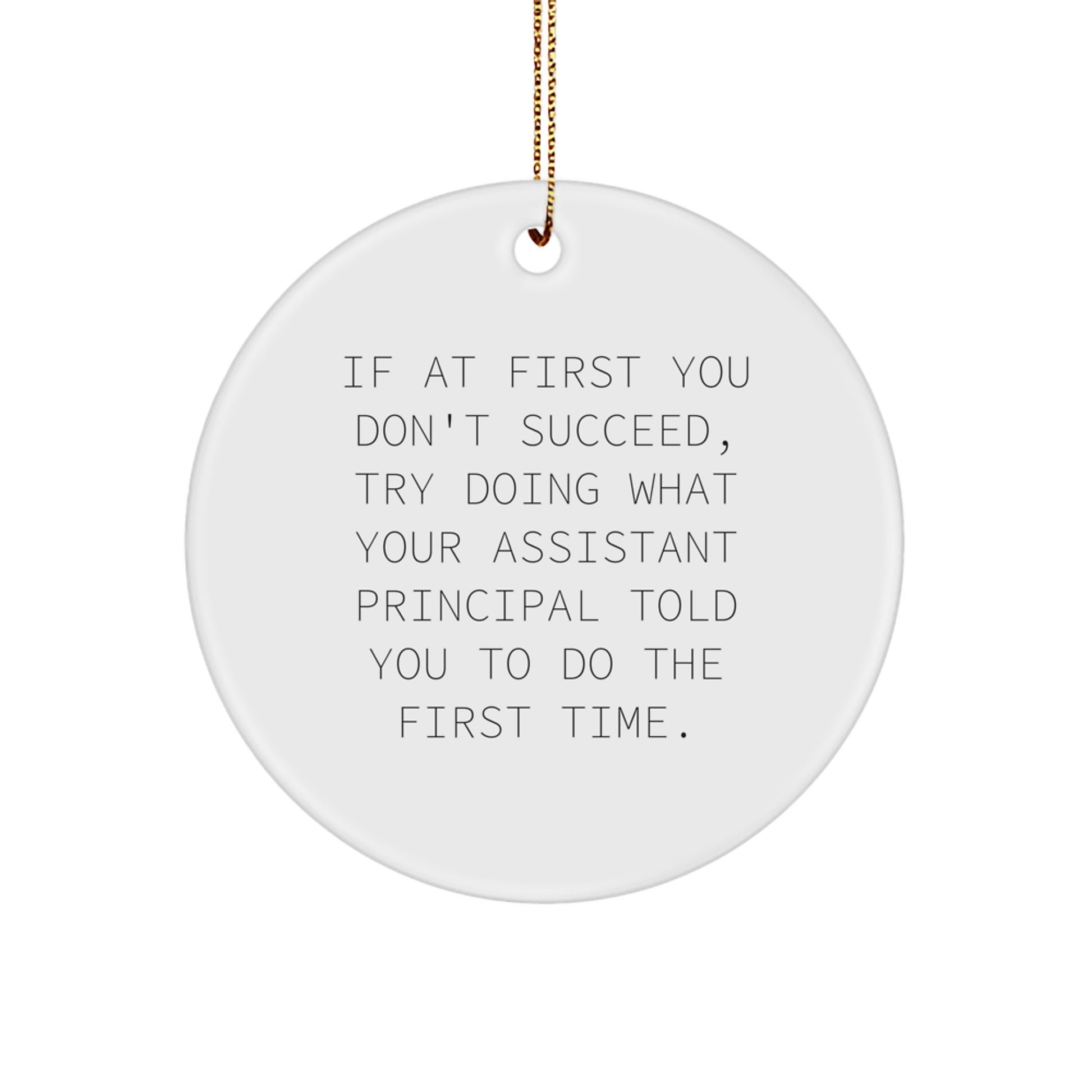 Funny Assistant Principal Gifts for Christmas, Circle Ornament with Inspirational Quote Gifts from Men to Assistant Principals - Image 1