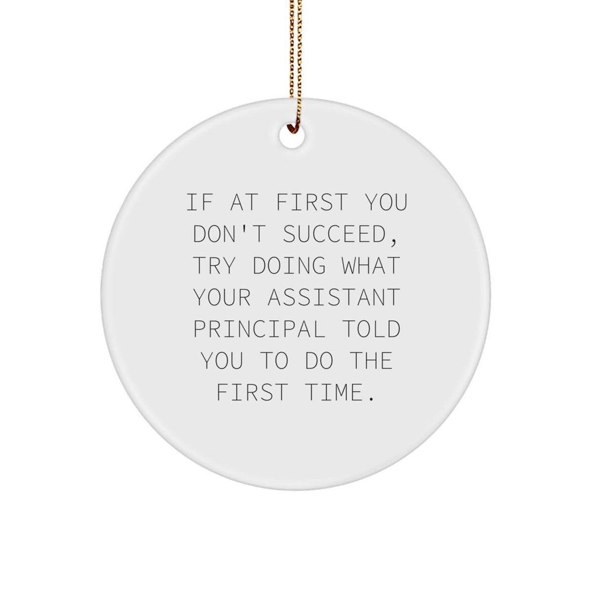 Funny Assistant Principal Gifts for Christmas, Circle Ornament with Inspirational Quote Gifts from Men to Assistant Principals - Image 1