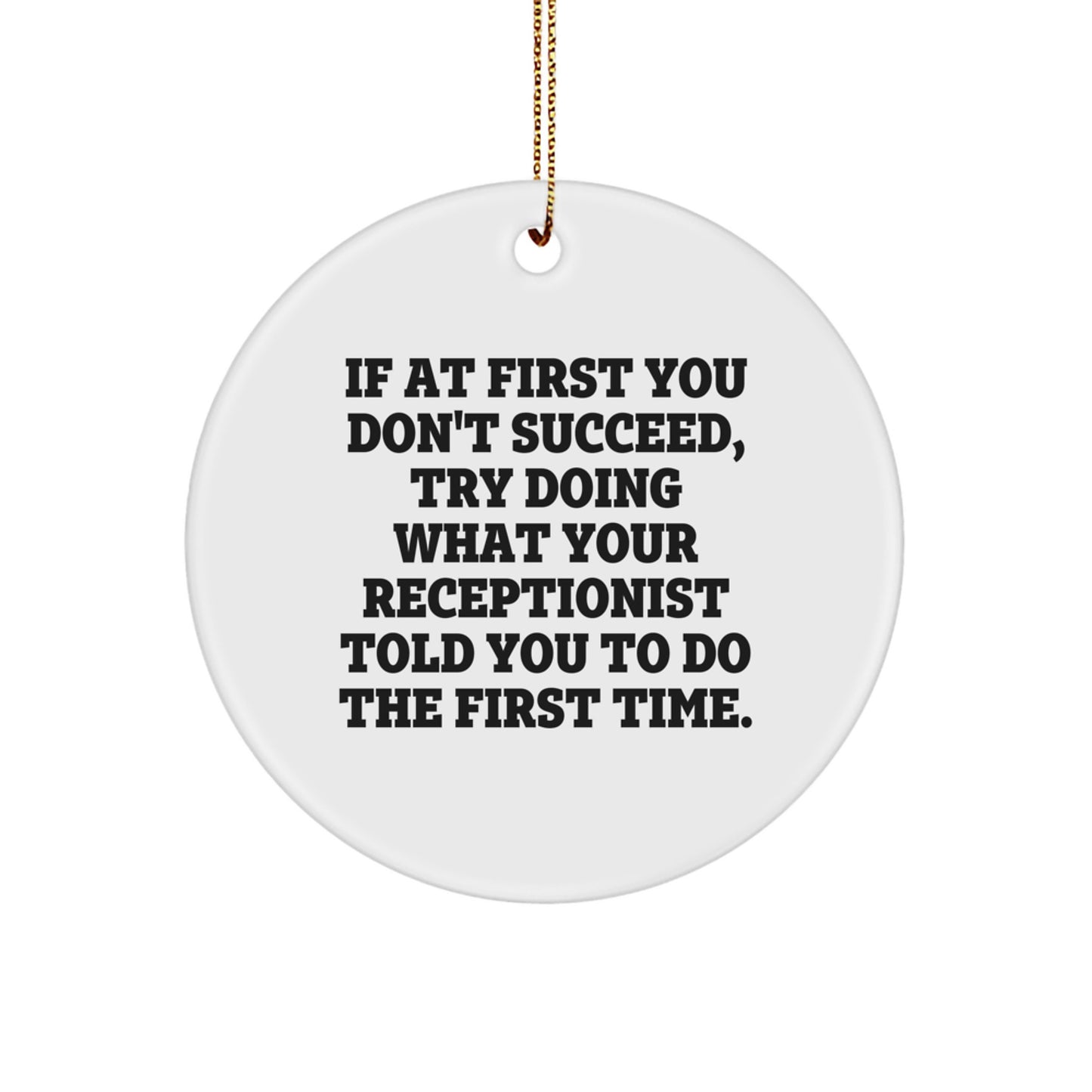 Funny Receptionist Gifts from Men or Women for Christmas Unique Ornaments - Image 1