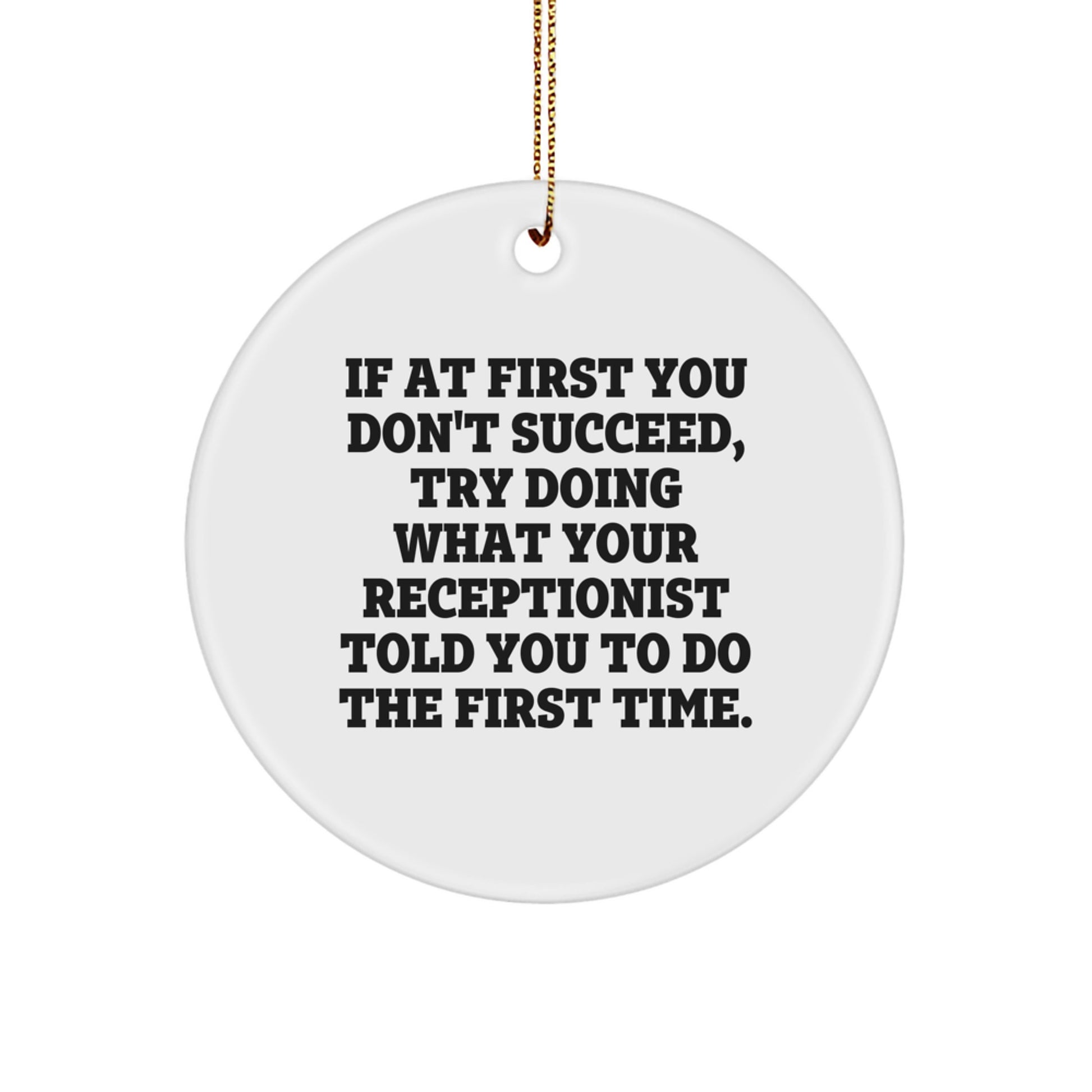 Funny Receptionist Gifts from Men or Women for Christmas Unique Ornaments - Image 1