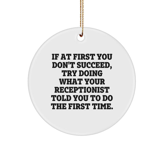 Funny Receptionist Gifts from Men or Women for Christmas Unique Ornaments - Image 1