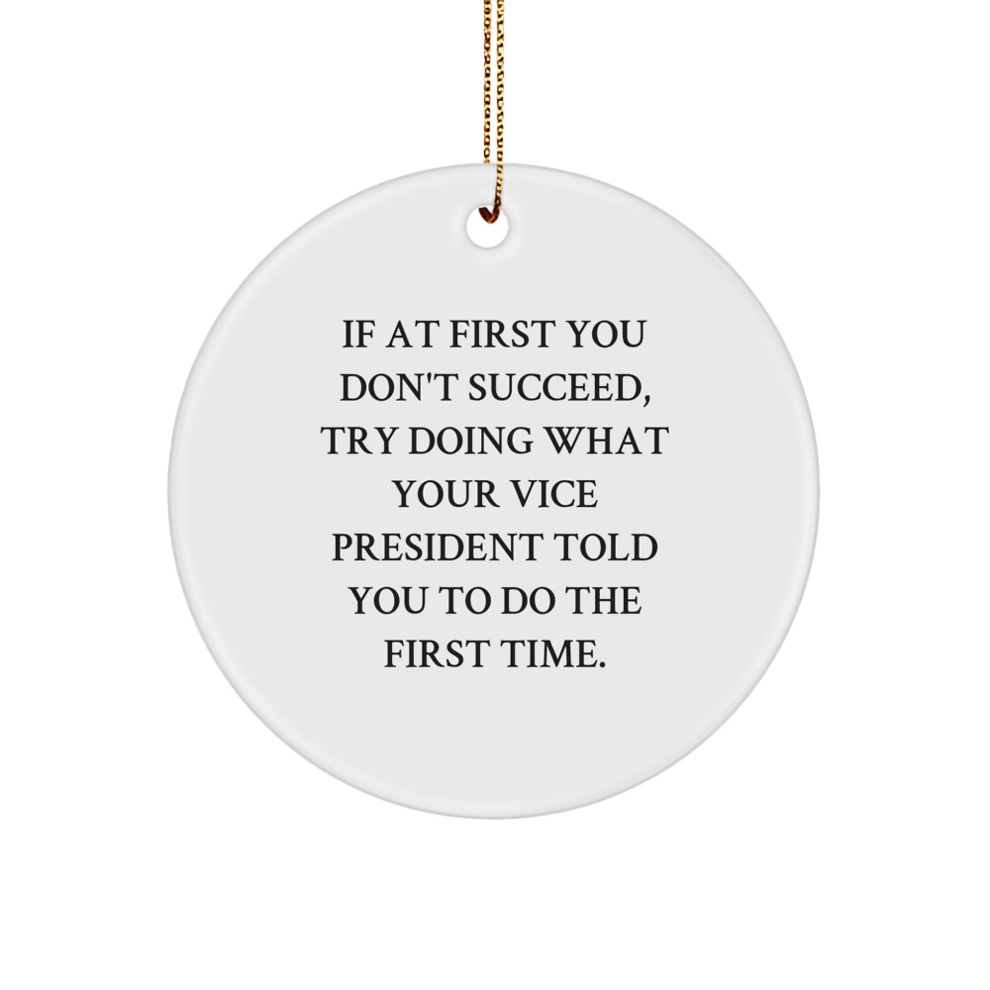 Funny Vice President Gifts from Coworkers, Christmas Unique Ornaments for Vice President, Circle Ornament Quote, Gifts for Vice President - Image 1