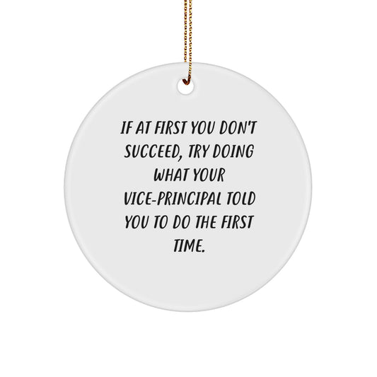 Funny Vice-principal Quotes Gifts from Friends to Vice-principal, Vice-principal Circle Ornament, Funny Vice-principal Christmas Unique Gifts - Image 1