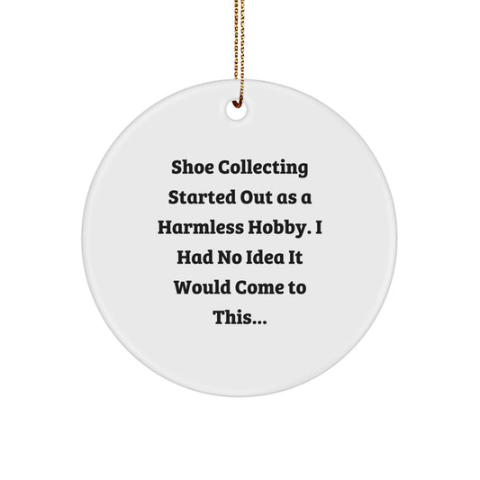 Funny Shoe Collecting Gifts for Friends from Men, Christmas Unique Ornaments for Shoe Enthusiasts, Circle Decorations with Sublimation Printing, Gifts from Family - Image 1