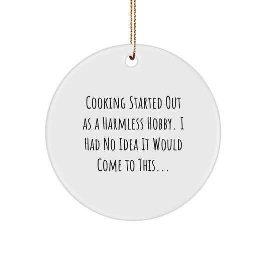 Funny Cooking Circle Ornaments for Men Gifts from Family - Christmas Unique Ornaments - Image 1