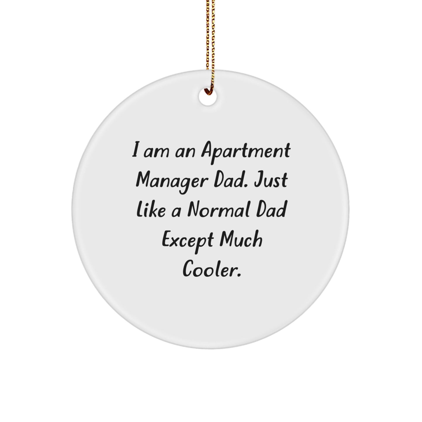 Funny Gift for Apartment Manager Dad, Unique Christmas Unique Gifts from Family, Circle Ornament for Men or Women, Inspirational Quote - Image 1