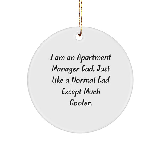 Funny Gift for Apartment Manager Dad, Unique Christmas Unique Gifts from Family, Circle Ornament for Men or Women, Inspirational Quote - Image 1