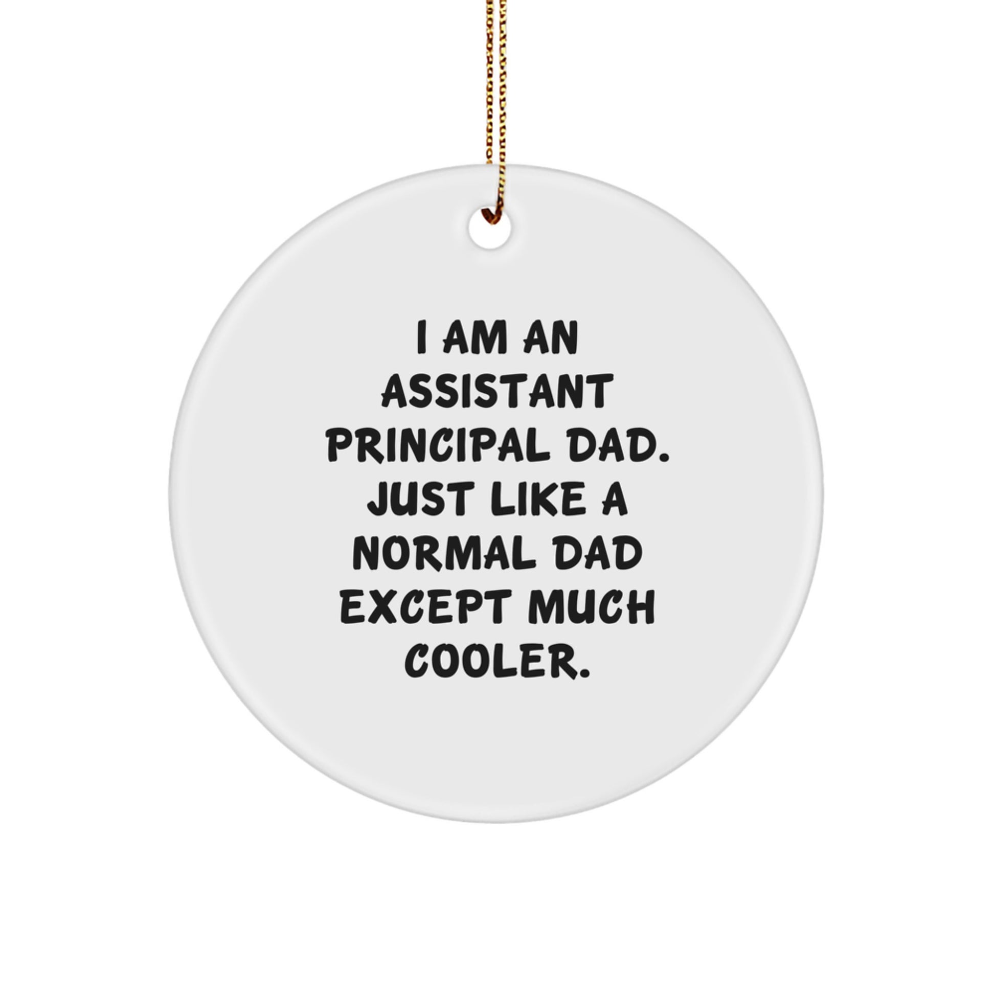 Funny Assistant Principal Gifts from Mom for Dad - Assistant Principal Dad Circle Ornament - Christmas Unique Gifts for Assistant Principals - Personalized Assistant Principal Decorations - Image 1