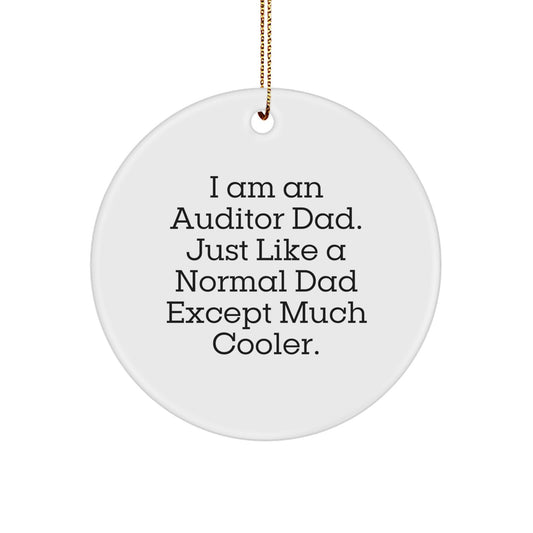 Funny Auditor Dad Gifts from Family Friends Unique Christmas Circle Ornaments for Auditor Dads - Image 1