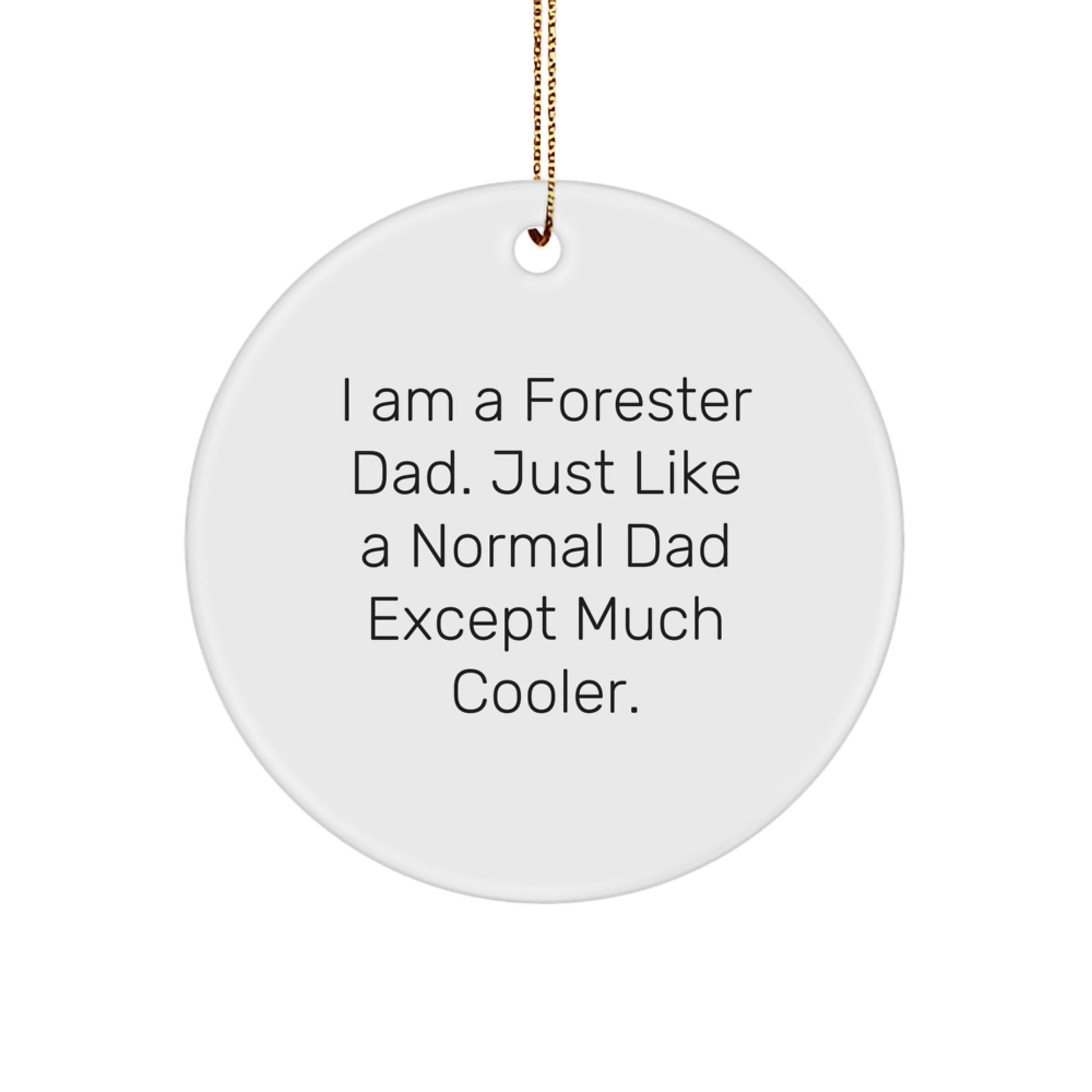 Forester Gifts from Dad Christmas Unique Circle Ornaments - I Am A Forester Dad, Just Like A Normal Dad Except Much Cooler. - Image 1