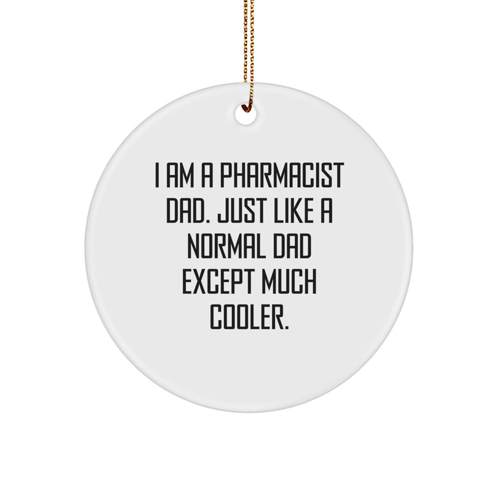 Funny Pharmacist Gifts from Dad, A Unique Circle Ornament for the Men in Your Life, Christmas Unique Presents for Pharmacist - Image 1