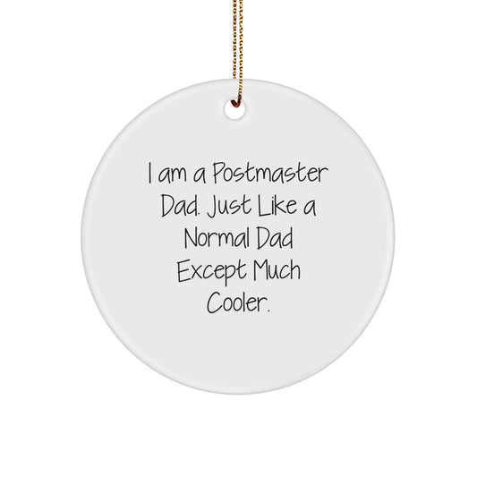 Postmaster Dad Unique Gifts, Handmade Circle Ornaments for Christmas, Funny Quote Gifts from Mom to Dad, Gifts for Postmaster Men - Image 1