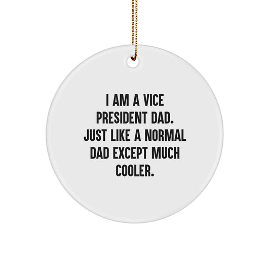 Funny Vice President Gifts for Men, Christmas Unique Gifts from Dad to Vice President, Vice President Circle Ornament - Image 1