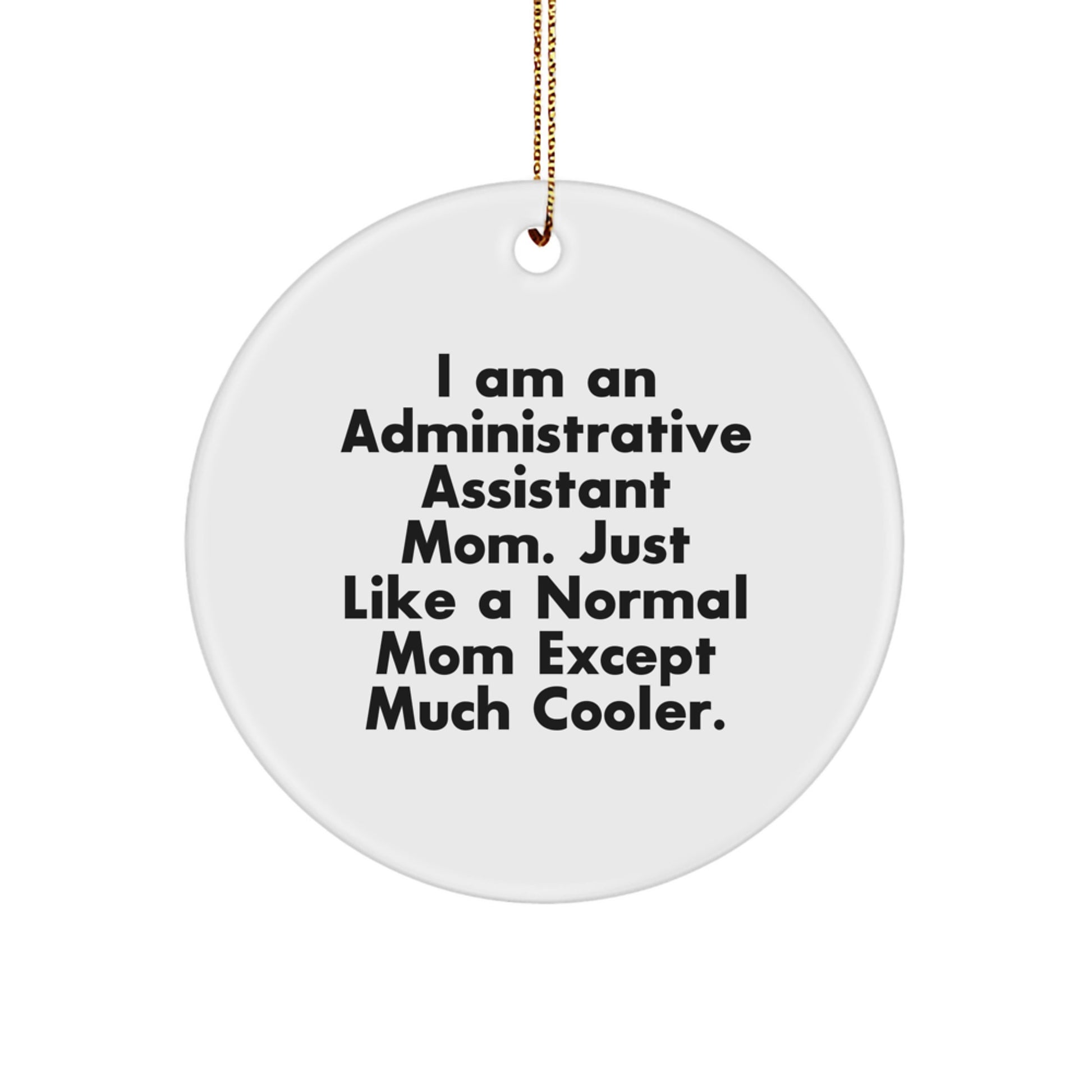 Administrative Assistant Mom Gifts from Friends and Family, Funny Circle Ornament for Christmas Unique Office Decor - Image 1