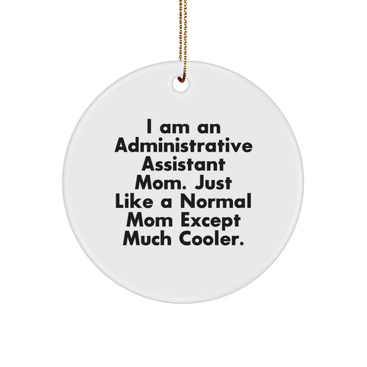 Administrative Assistant Mom Gifts from Friends and Family, Funny Circle Ornament for Christmas Unique Office Decor - Image 1