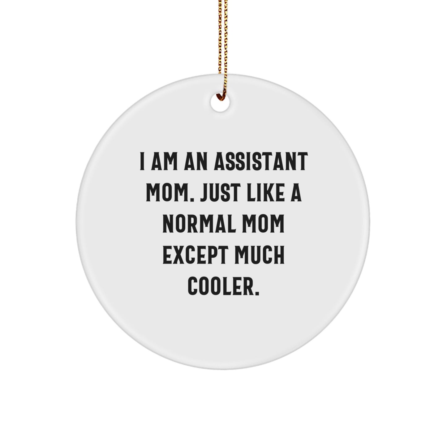 Funny Assistant Mom Gifts from Friends, Coworkers, Family - Christmas Unique Circle Ornament - Image 1