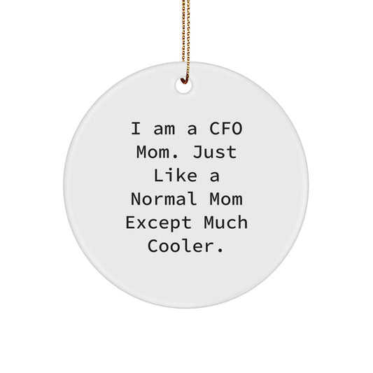 Funny CFO Mom Gifts from Family for Christmas Unique Circle Ornament - Image 1