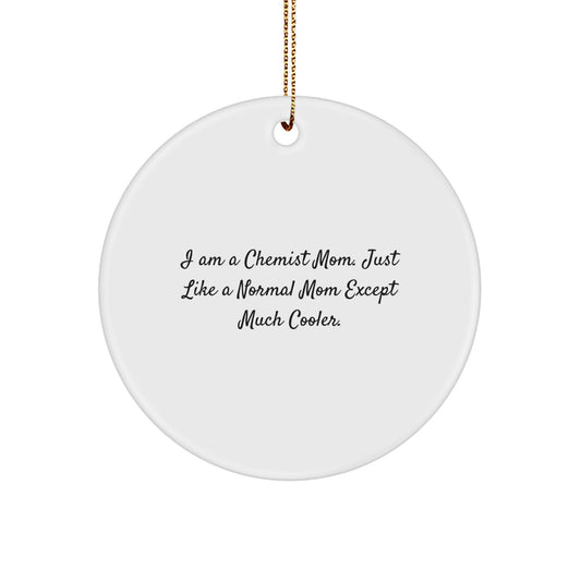 Chemist Gifts from Family, Gifts for a Chemist Mom, Funny Circle Ornament Christmas Unique - Image 1