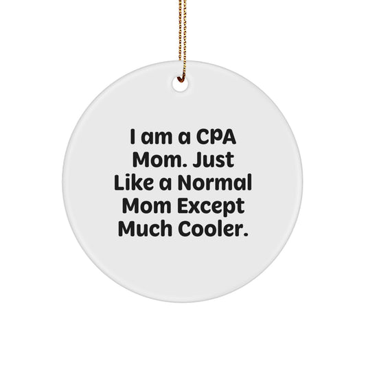 CPA Mom Gifts, Funny Circle Ornament, Christmas Unique Gifts from Family to Friends - Image 1
