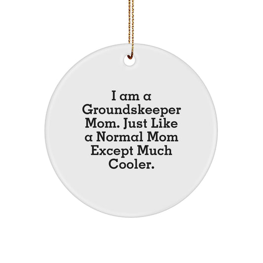 Funny groundskeeper Gifts for Men Circle Ornament I Am A groundskeeper Mom - Gifts from Mom to Dad, Christmas Unique Gifts for groundskeeper - Image 1