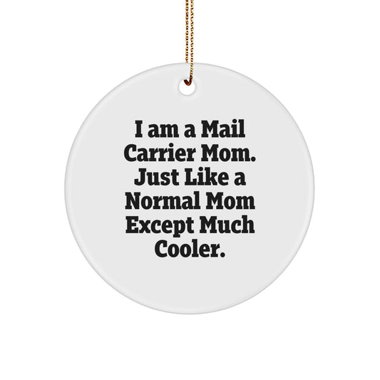 Mail Carrier Mom Gifts, Funny Circle Ornaments for Mail Carrier, Unique Christmas Unique Gifts from Family and Friends to Mail Carrier - Image 1
