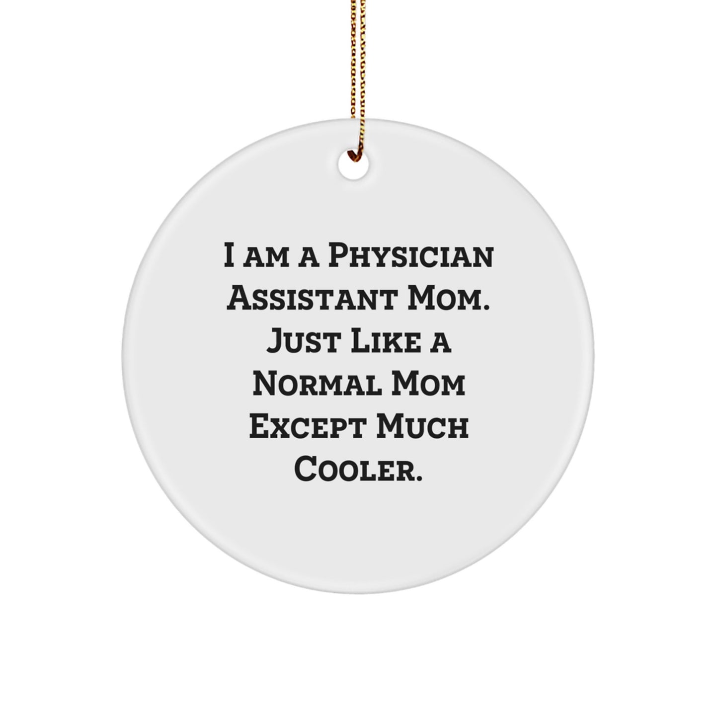Gifts from Mom to the Awesome Physician Assistant in Your Life - Funny Quote Circle Ornament for Christmas Unique Gifts - Image 1