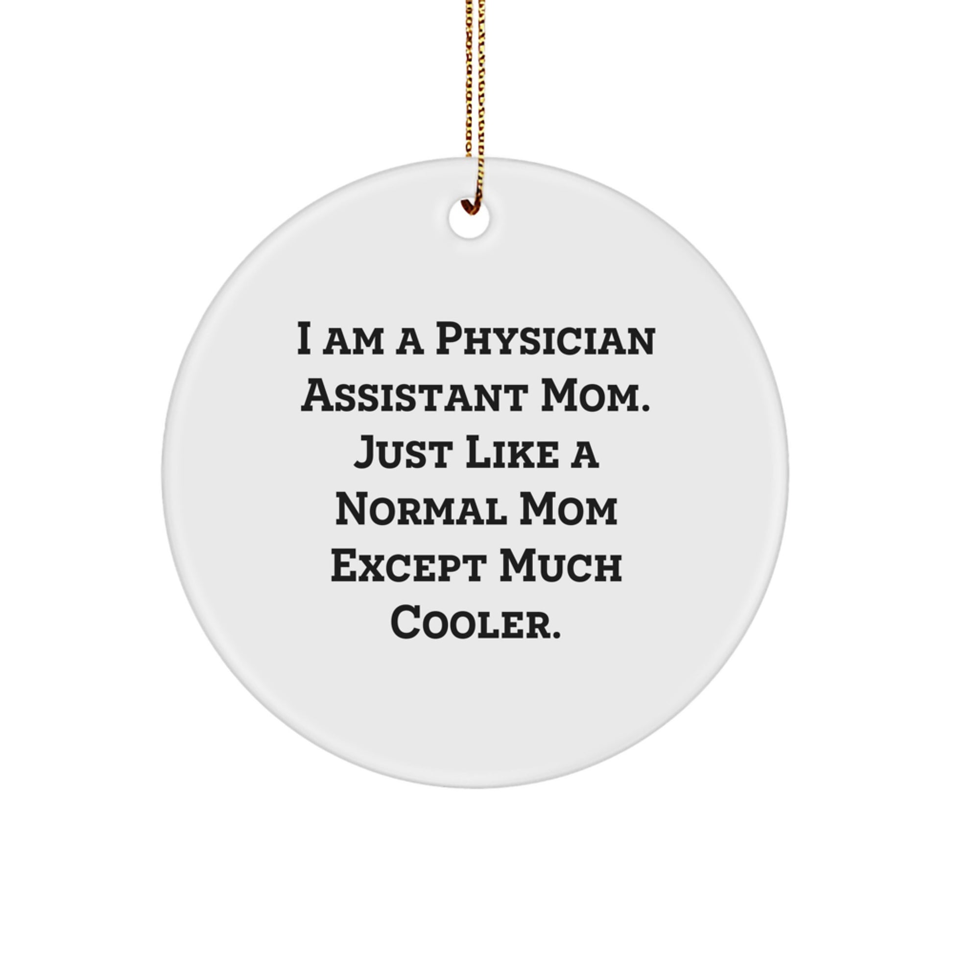 Gifts from Mom to the Awesome Physician Assistant in Your Life - Funny Quote Circle Ornament for Christmas Unique Gifts - Image 1