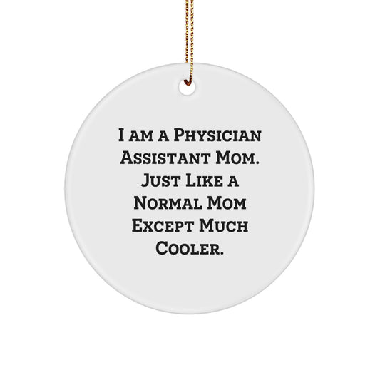 Gifts from Mom to the Awesome Physician Assistant in Your Life - Funny Quote Circle Ornament for Christmas Unique Gifts - Image 1