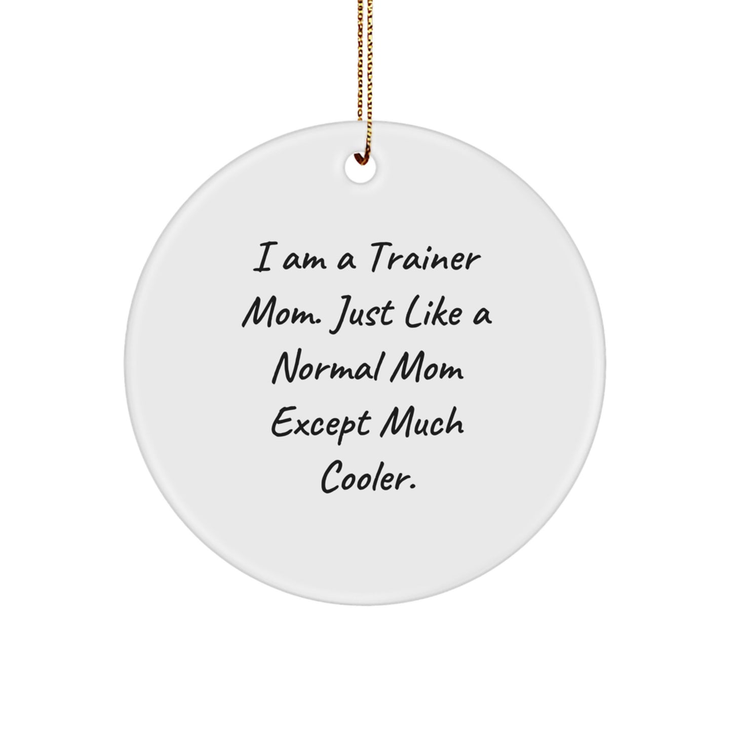 Funny Trainer Mom Gifts from Men to Trainer Friends for Christmas Unique Circle Ornaments - Image 1
