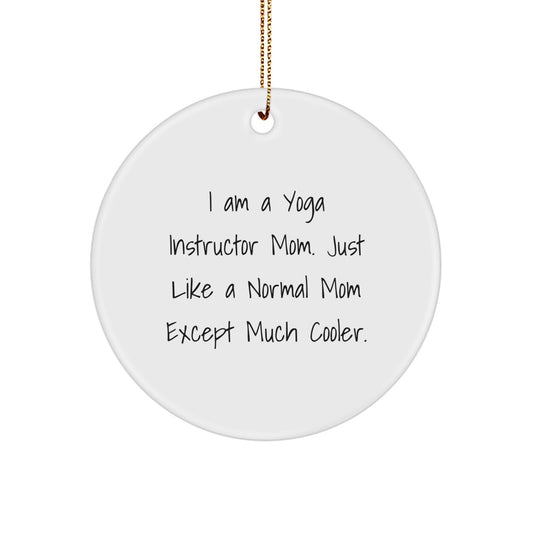 Funny Yoga Instructor Mom Gifts from Family Christmas Unique Circle Ornaments for Yoga Instructors - Image 1