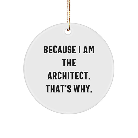 Funny Architect Quote Circle Ornament Gifts from Men to Architect Friends at Christmas - Image 1