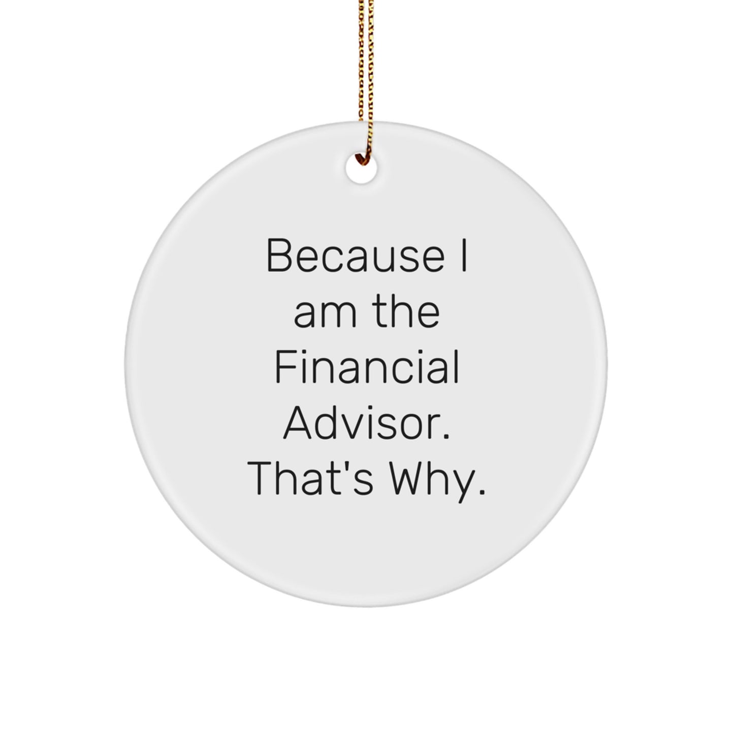 Funny Financial Advisor Gifts from Men, Women, Friends, Family, or Coworkers for Christmas - Because I Am The Financial Advisor. - Image 1