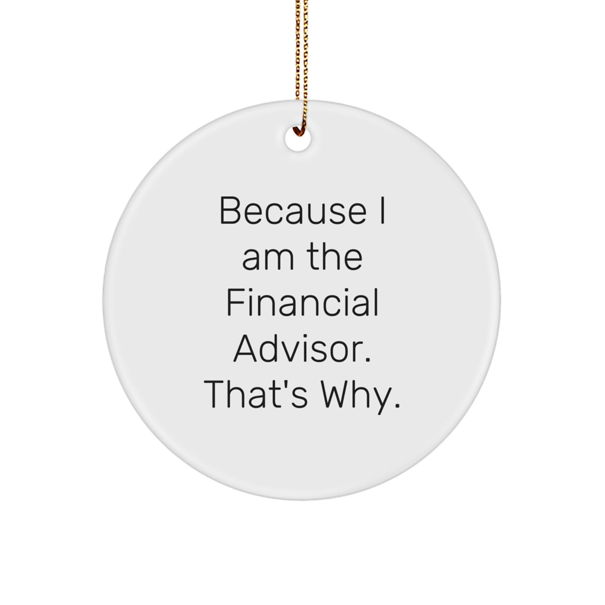 Funny Financial Advisor Gifts from Men, Women, Friends, Family, or Coworkers for Christmas - Because I Am The Financial Advisor. - Image 1
