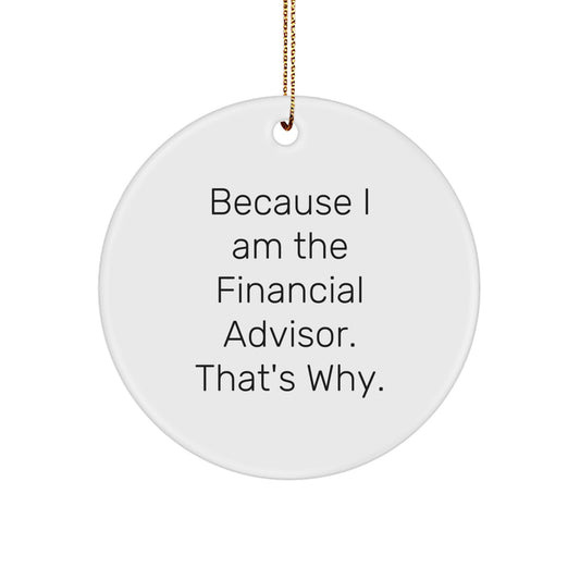 Funny Financial Advisor Gifts from Men, Women, Friends, Family, or Coworkers for Christmas - Because I Am The Financial Advisor. - Image 1