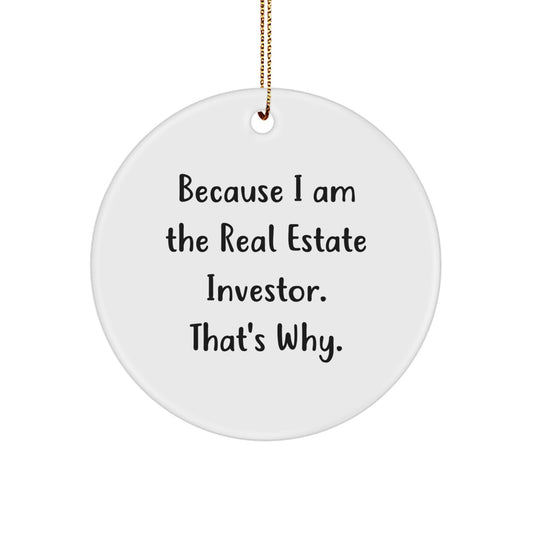 Funny Circle Ornament for Real Estate Investor, Gifts from Family to Real Estate Investor, Christmas Unique Gifts for Men - Image 1