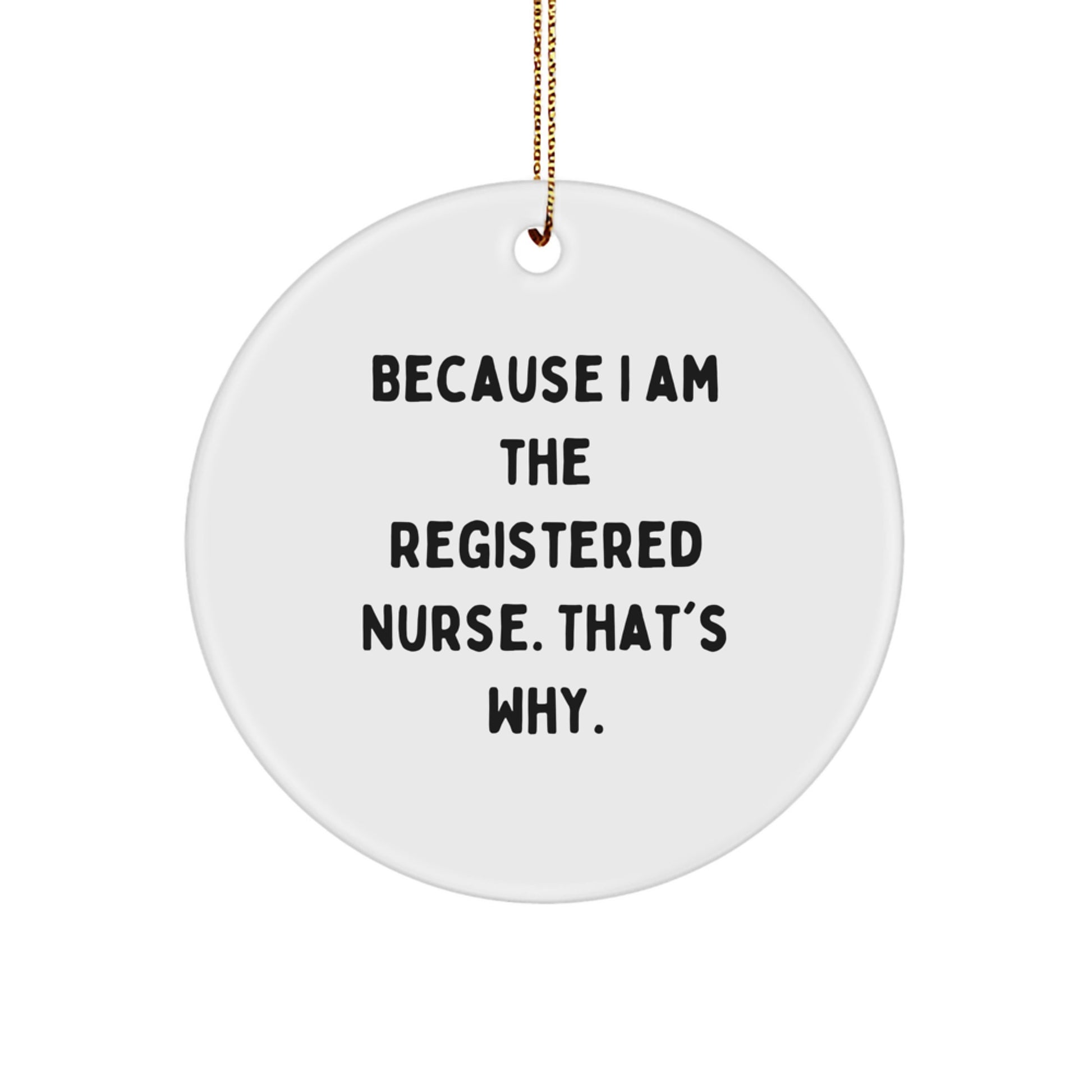 Gifts from Men, Women, Friends, Coworkers, Family for Registered Nurse - Funny Circle Ornament - Christmas Unique Ornament - Image 1
