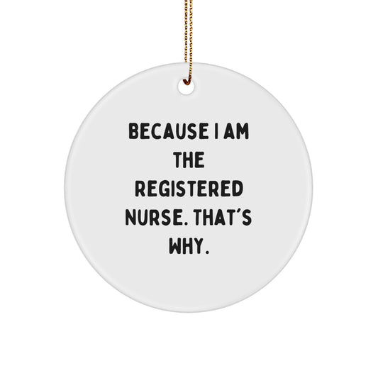 Gifts from Men, Women, Friends, Coworkers, Family for Registered Nurse - Funny Circle Ornament - Christmas Unique Ornament - Image 1