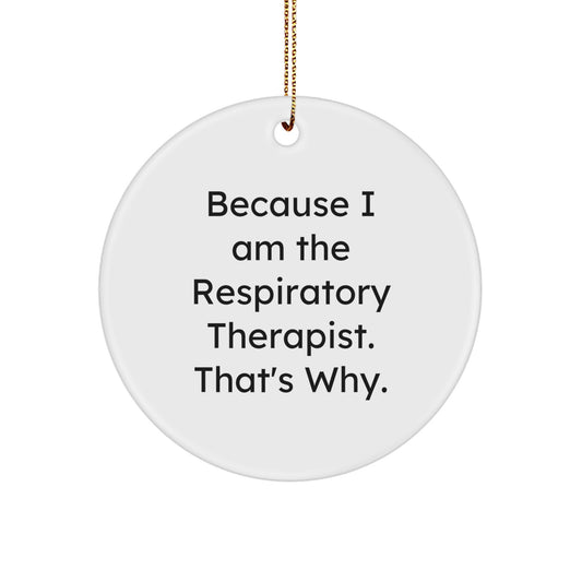 Gifts for Respiratory Therapists from Friends, Funny Circle Ornament, Inspirational Christmas Unique Presents - Image 1