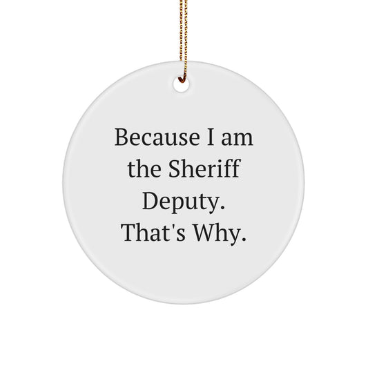 Funny Sheriff Deputy Gifts for Christmas Unique Circle Ornament Gifts from Men Women Family to Sheriff Deputy Friends - Image 1